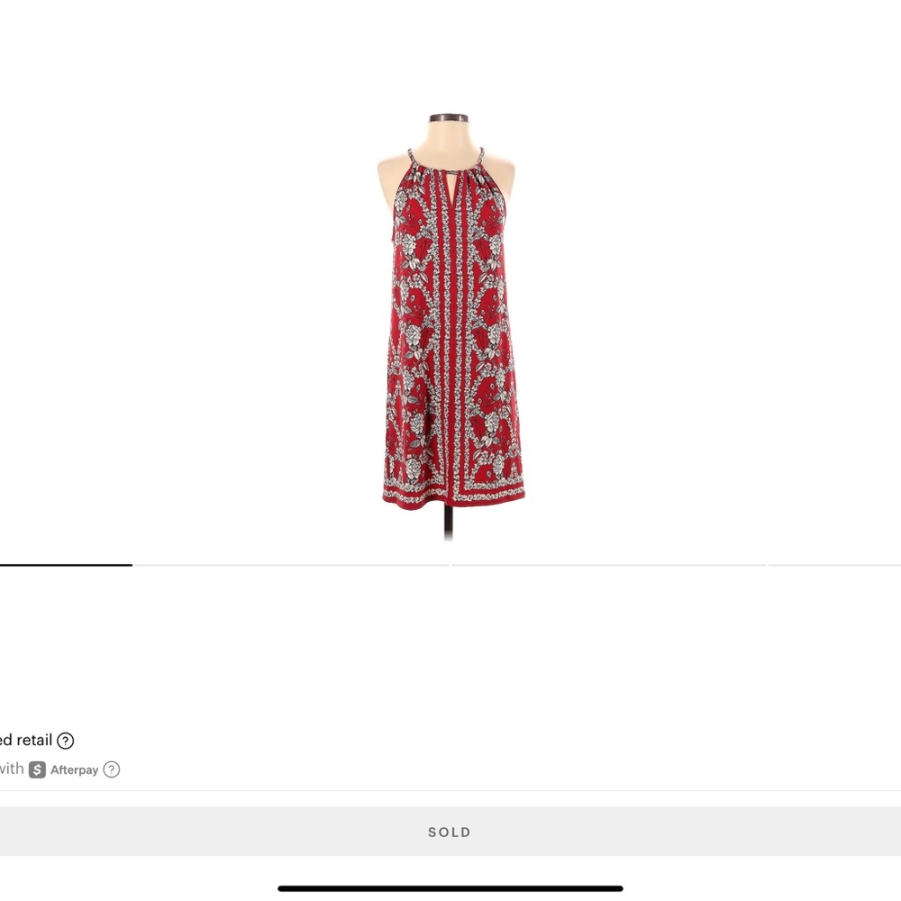 Max Studio Red and White Floral Dress